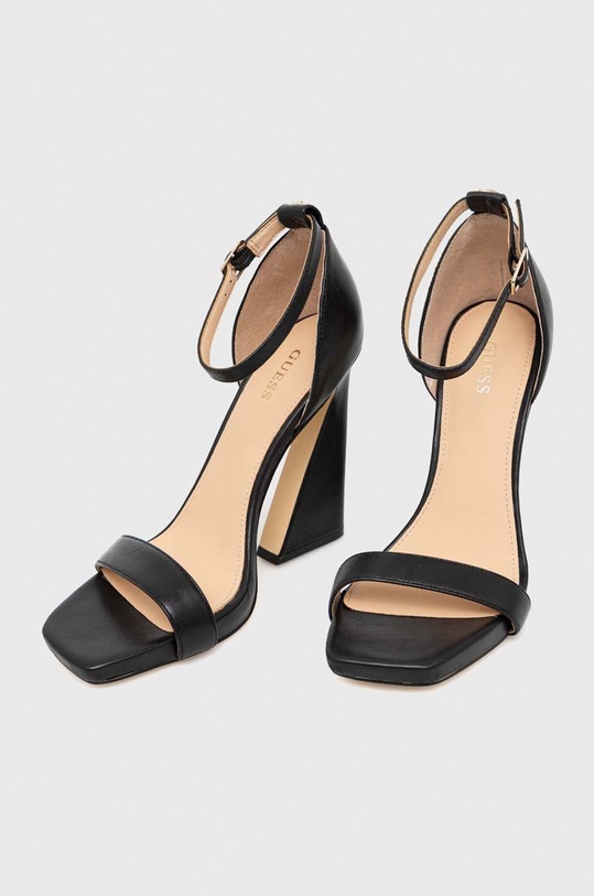 Usnjeni sandali Guess Morra FL5MRR.LEA03.BLACK črna SS23