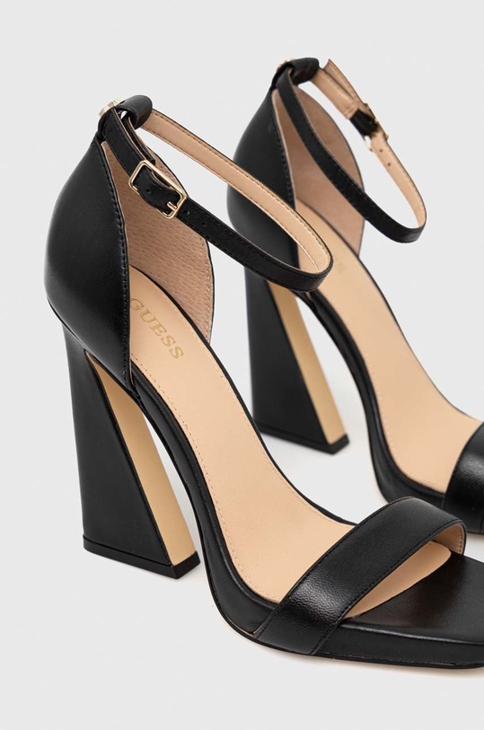 Usnjeni sandali Guess Morra FL5MRR.LEA03.BLACK črna