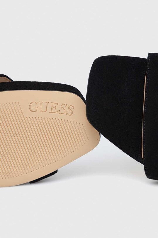 Guess sandale din piele intoarsa Morra negru FL5MRR.SUE03.BLACK