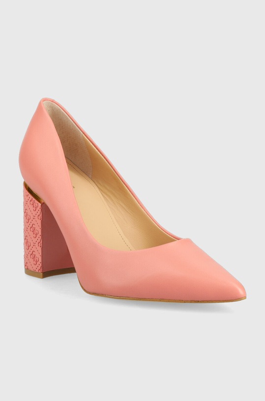 Guess czółenka skórzane Pialy FL5PIA.LEA08.CORAL pomarańczowy SS23