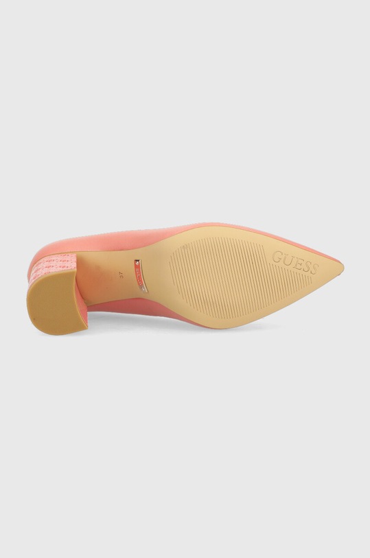 Guess czółenka skórzane Pialy FL5PIA.LEA08.CORAL pomarańczowy
