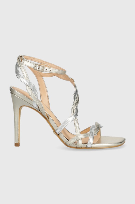 Guess sandali in pelle Syivia pelle fiore oro FL5SYV.LEA03.GOLSI