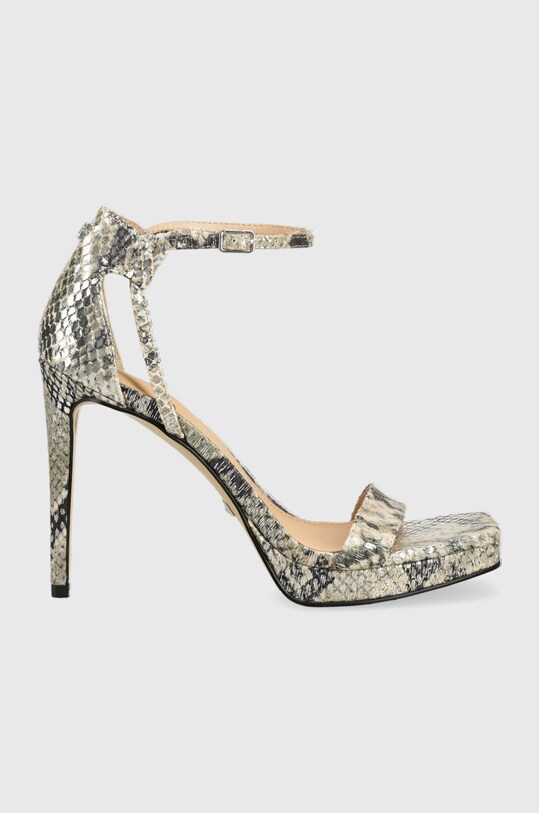 Guess sandały skórzane zoila pozostałe beżowy FL5ZOI.LEP03.BEIGE