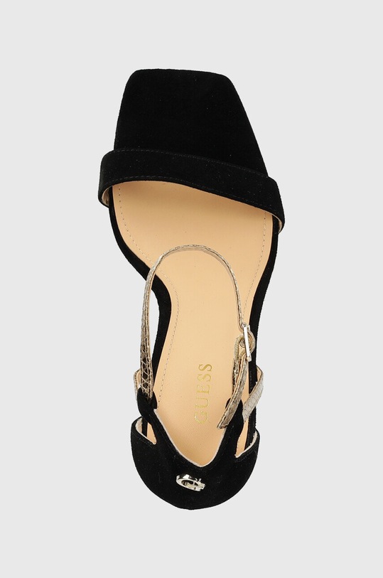 Guess sandały zamszowe Zoila czarny FL5ZOI.SUE03.BLACK