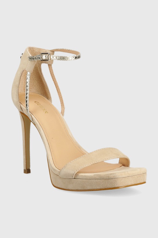 Guess sandały zamszowe Zoila FL5ZOI.SUE03.PLATI złoty SS23