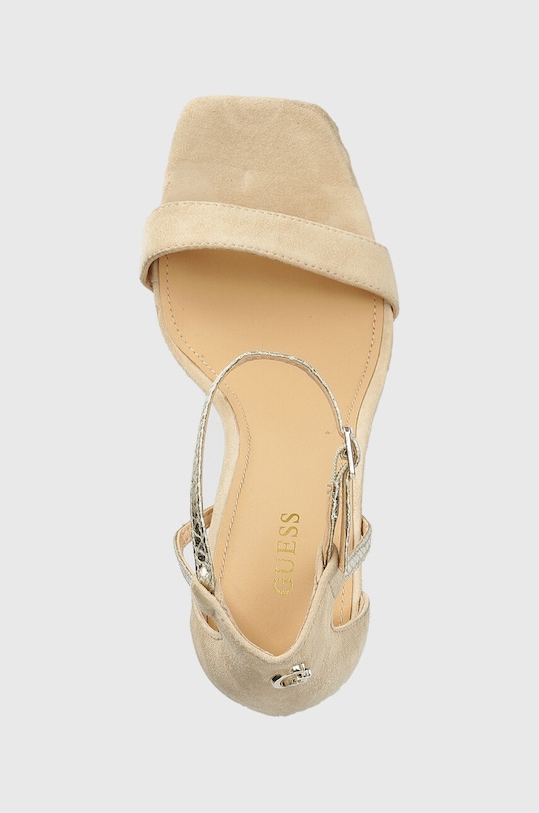 Guess sandały zamszowe Zoila złoty FL5ZOI.SUE03.PLATI