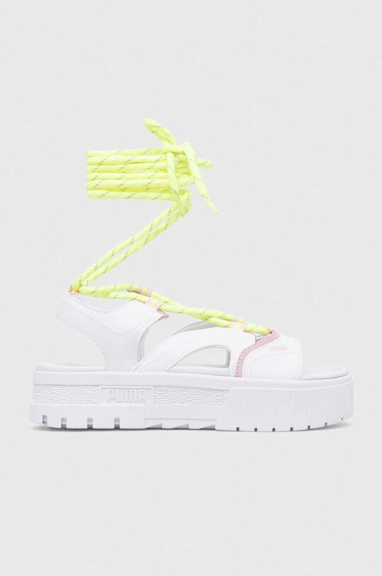 Puma sandals Mayze Sandal Laces Pop Wns faux grain leather white 390638