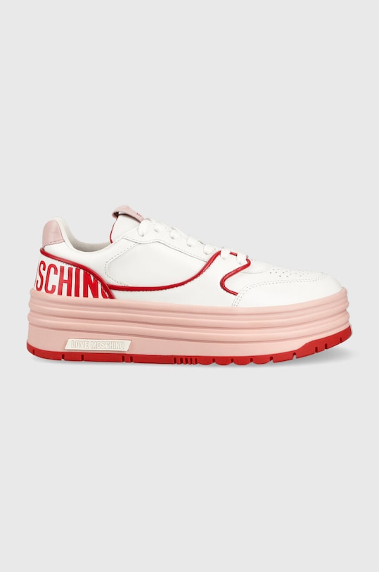 Sneakers boty Love Moschino Sneakerd Basket 60 přírodní kůže bílá JA15426G1GIAO10C