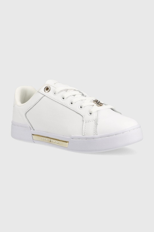 Kožne tenisice Tommy Hilfiger COURT SNEAKER WITH LACE HARDWARE FW0FW06908 bijela SS23
