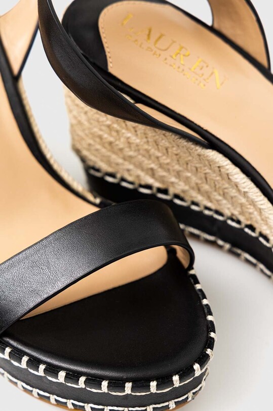 Lauren Ralph Lauren sandały skórzane Hilarie czarny 802884124001.001