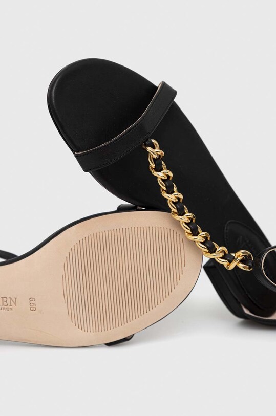 Kožené sandály Lauren Ralph Lauren 802891389005 černá 802891389005.001
