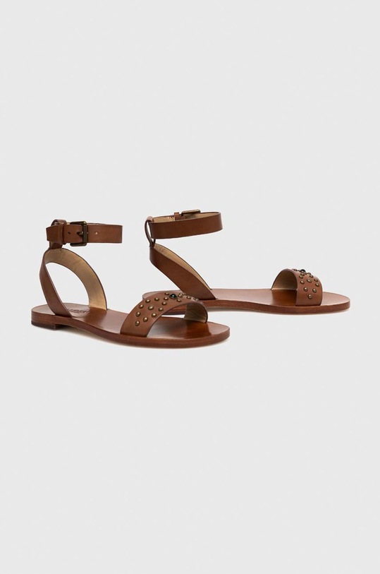 Lauren Ralph Lauren sandały skórzane Tristyn 802891394001.270 brązowy SS23