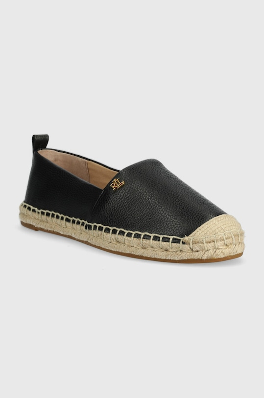 Lauren Ralph Lauren espadrile de piele Cameryn IV 802905304001.001 negru SS25