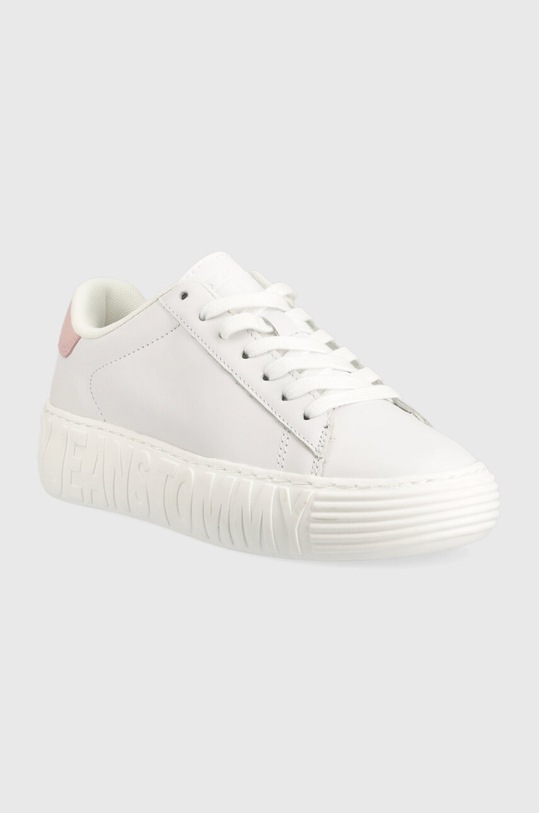 Tommy Jeans sneakersy skórzane NEW CUPSOLE LEATHER EN0EN02137 biały SS23