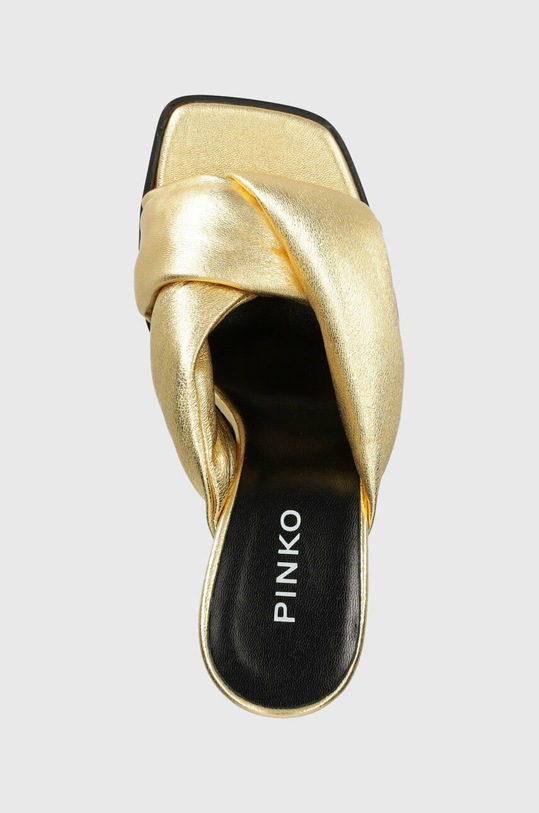 Kožené pantofle Pinko Corinne zlatá 100654.A0O5.H62