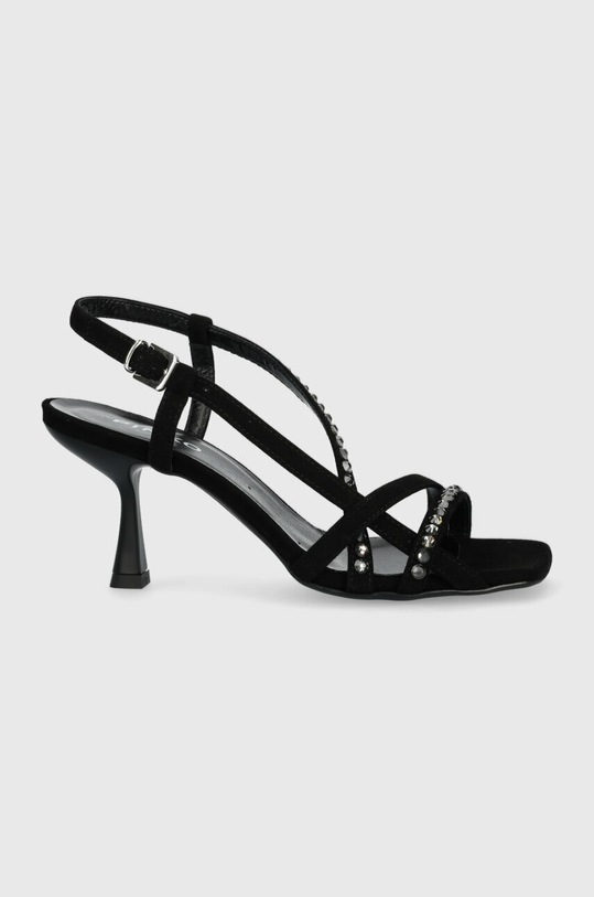 Pinko sandały zamszowe Anais 5-8 cm czarny 100670.A0NZ.Z99