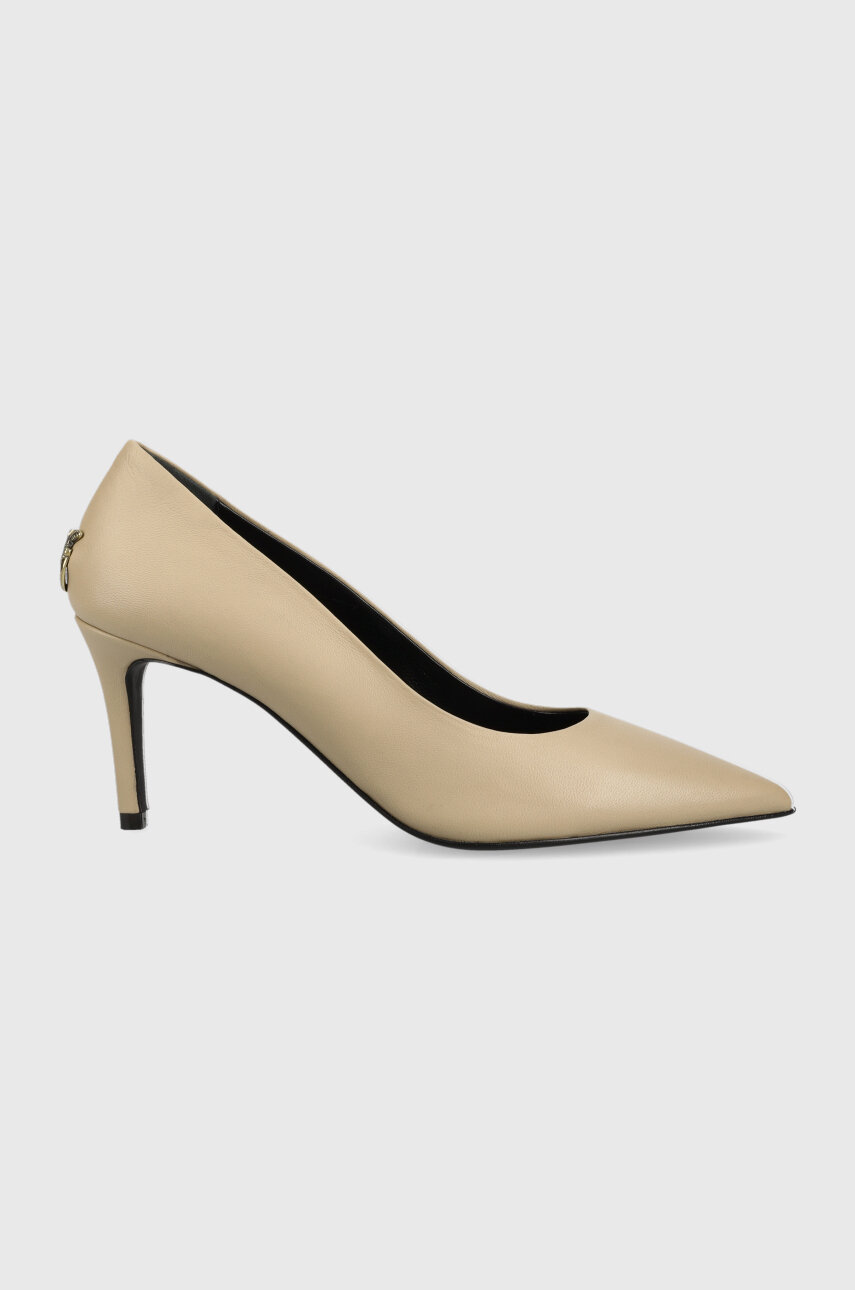 Pinko szpilki skórzane Virgie 5-8 cm beżowy 100674.A0N9.D18