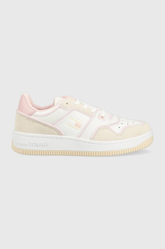 Tommy Jeans sneakers DECON BASKET LOW CUT piele întoarsă bej EN0EN02084