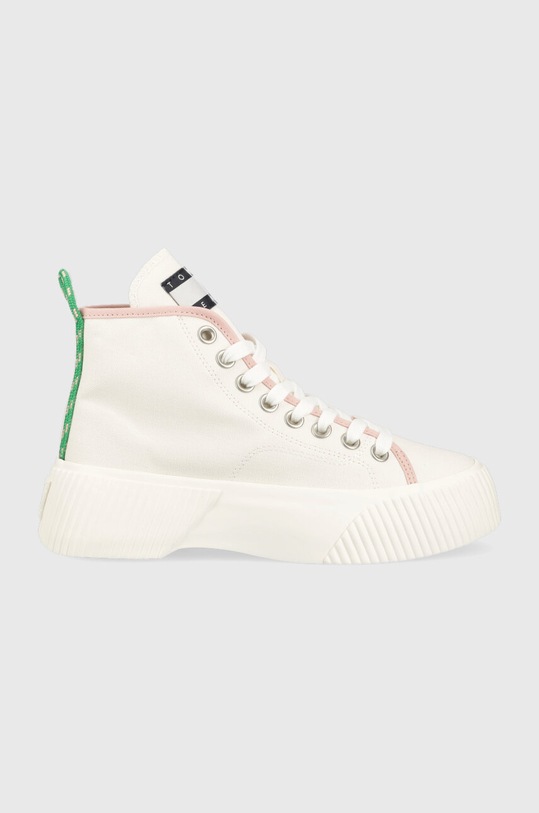 Tommy Jeans trampki VULC PLAT. CANVAS MC platforma biały EN0EN02091