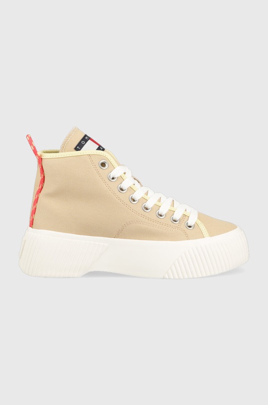 Kecky Tommy Jeans VULC PLAT. CANVAS MC platforma béžová EN0EN02091