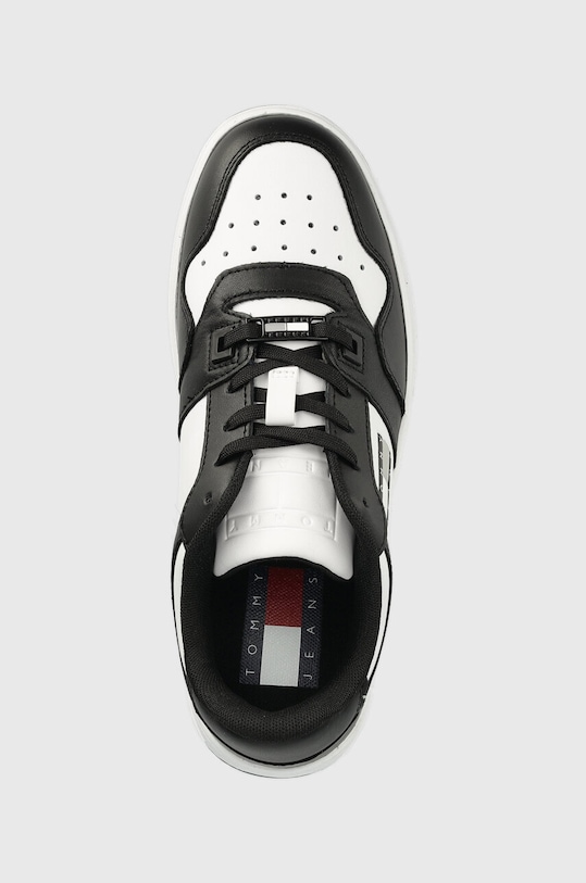 Kožené sneakers boty Tommy Jeans RETRO WMN LOW FANCY černá EN0EN02103