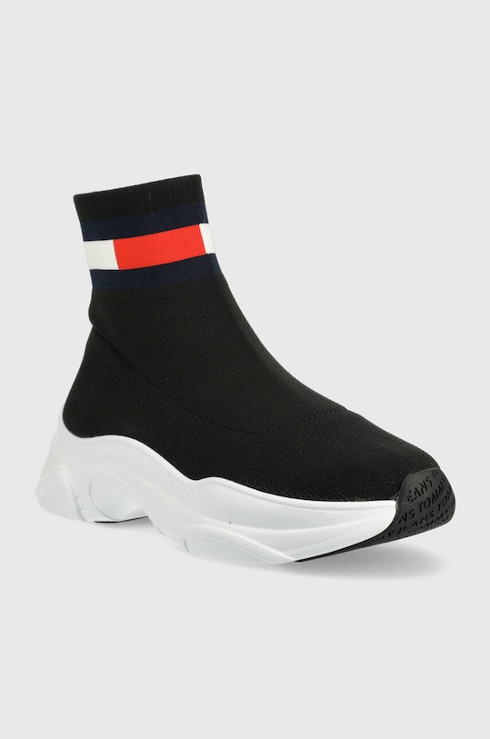 Sneakers boty Tommy Jeans SOCK BOOT EN0EN02104 černá SS23