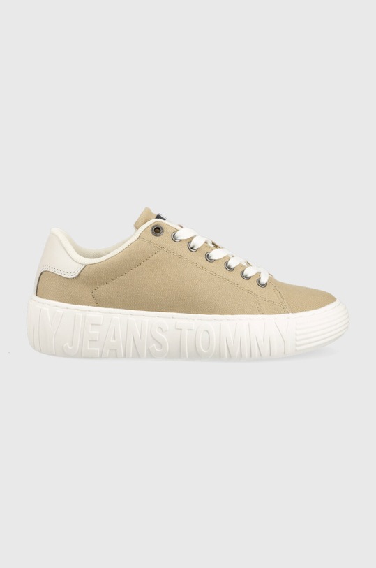Tommy Jeans sportcipő NEW CUPSOLE CNVAS LC Planet friendly bézs EN0EN02171