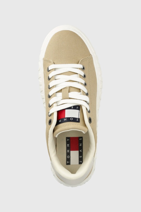 Tommy Jeans sportcipő NEW CUPSOLE CNVAS LC bézs EN0EN02171