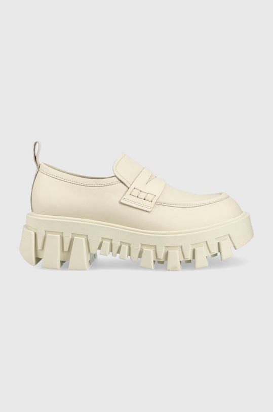 Tommy Jeans mokasyny skórzane CHUNKY LOAFER LTHER platforma beżowy EN0EN02177