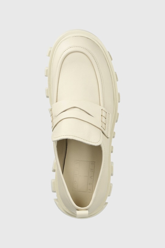 Tommy Jeans mokasyny skórzane CHUNKY LOAFER LTHER beżowy EN0EN02177