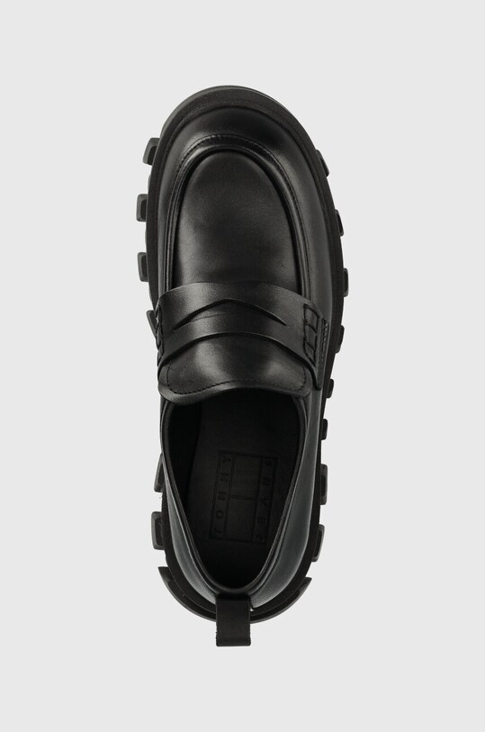 Δερμάτινα μοκασίνια Tommy Jeans CHUNKY LOAFER LTHER μαύρο EN0EN02177