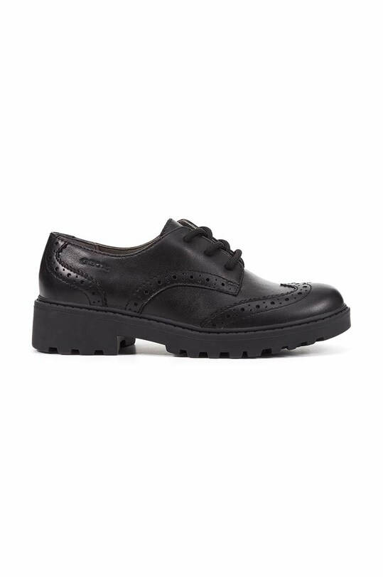 Kožené polobotky Geox J CASEY GIRL přírodní kůže černá J6420N.00085.C9999