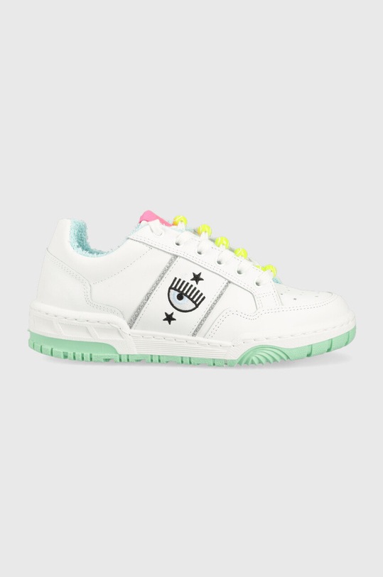 Chiara Ferragni sneakers din piele CF3112_009 plată alb CF3112.009