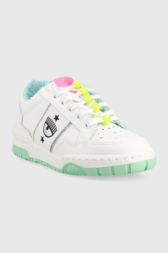 Usnjene superge Chiara Ferragni CF3112_009 CF3112.009 bela SS23