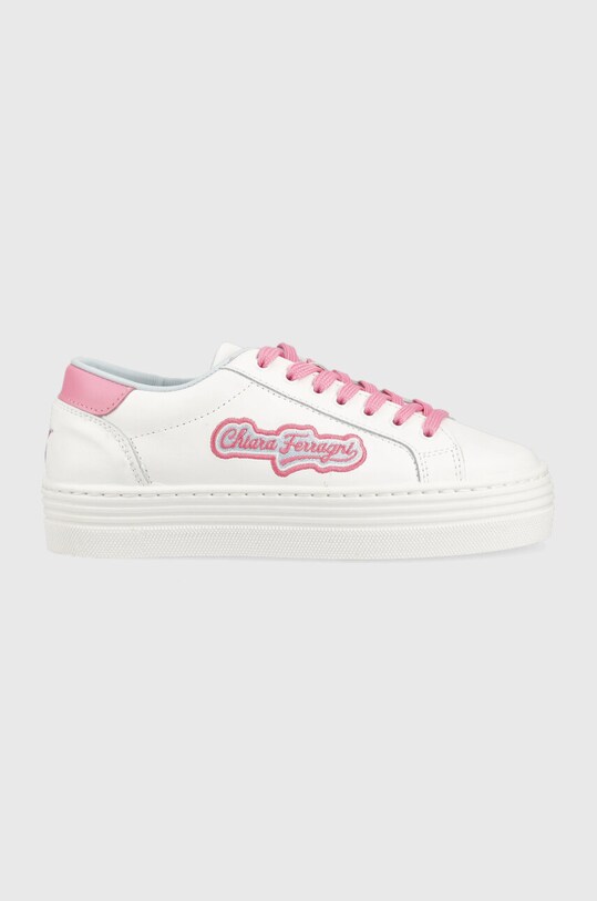 Кожаные кроссовки Chiara Ferragni Tennis Low платформа белый CF3121.072