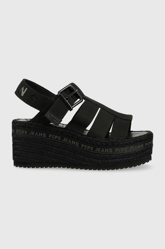 Pepe Jeans sandale WITNEY coturn negru PLS90577