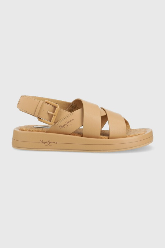 Pepe Jeans sandale SUMMER platformă bej PLS90578