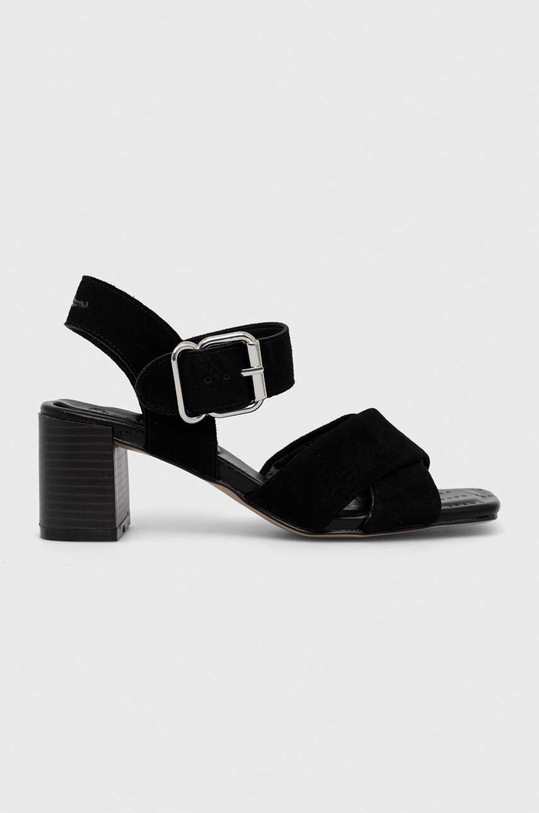 Pepe Jeans sandale din piele intoarsa ALTEA gros negru PLS90584