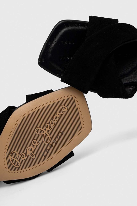 Pepe Jeans sandale din piele intoarsa ALTEA negru PLS90584