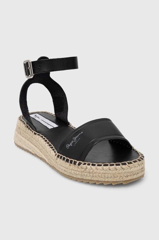Pepe Jeans sandale de piele KATE PLS90591 negru SS23