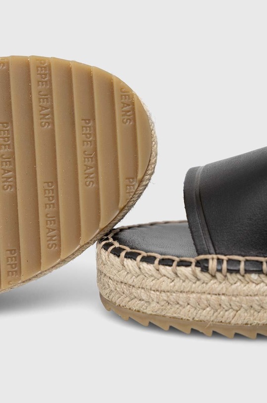 Pepe Jeans sandale de piele KATE negru PLS90591