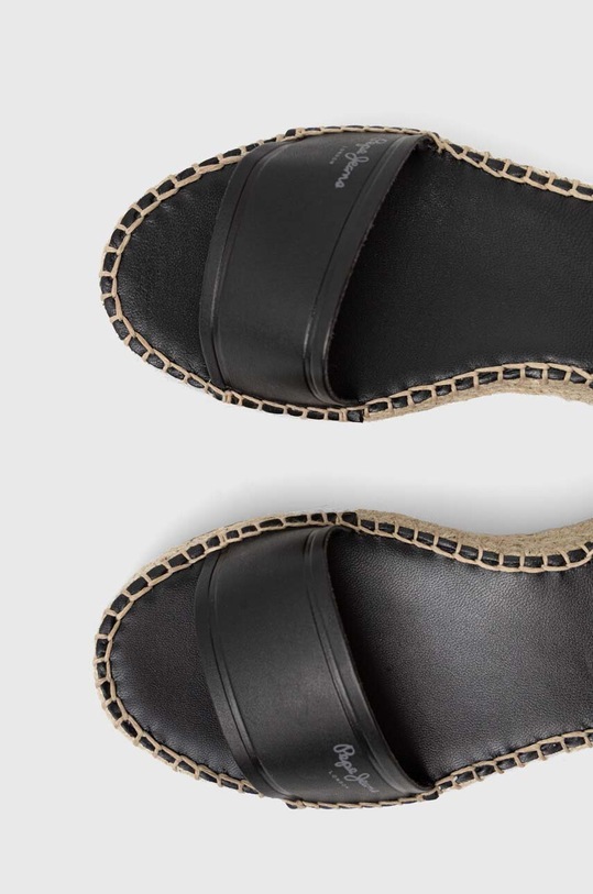 Pepe Jeans sandale de piele KATE PLS90591 negru