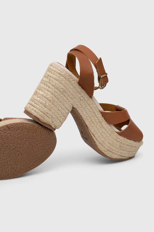 Încălțăminte Pepe Jeans sandale de piele TAFFY PLS90602 maro