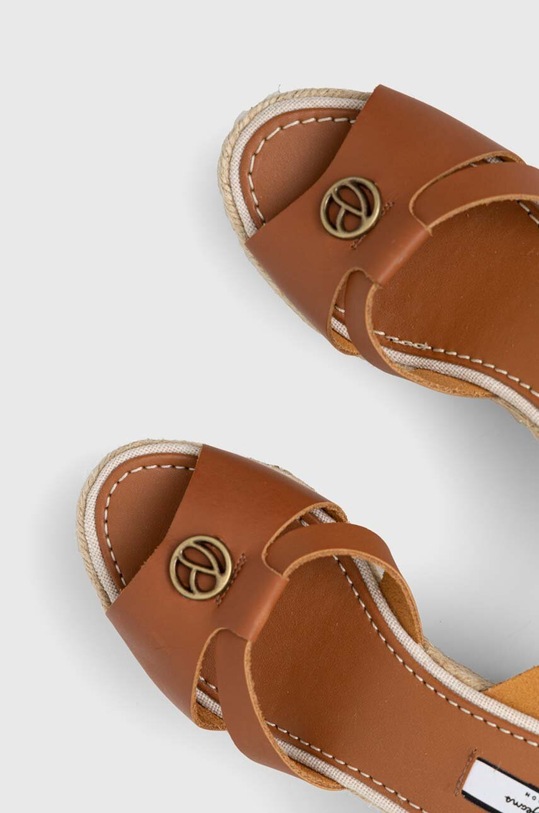 Pepe Jeans sandale de piele TAFFY maro PLS90602