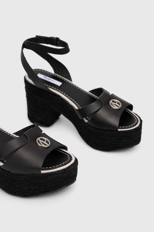 Pepe Jeans sandały skórzane TAFFY PLS90602 czarny SS23