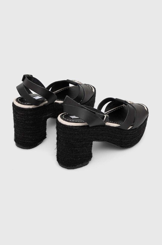 Încălțăminte Pepe Jeans sandale de piele TAFFY PLS90602 negru