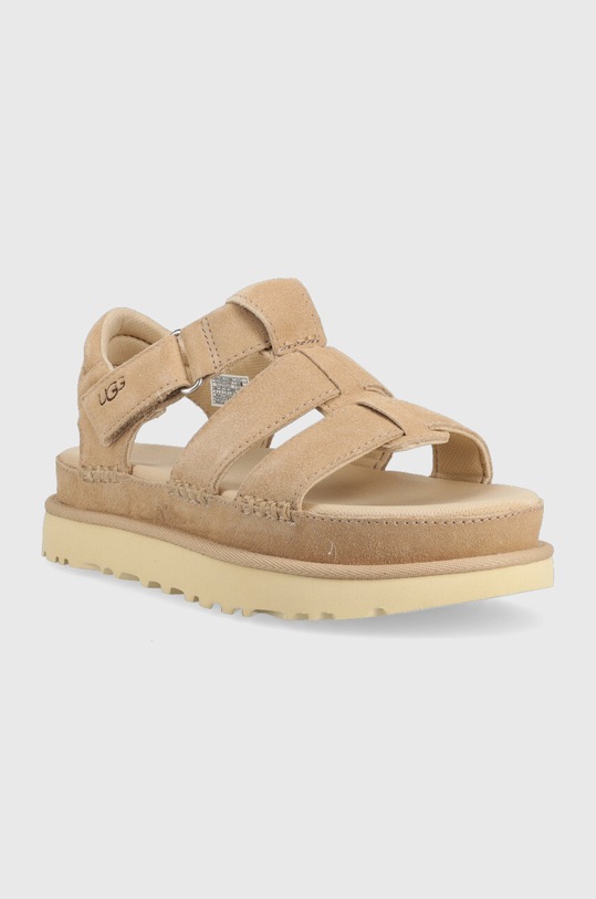 Замшевые сандалии UGG Goldenstar Strap 1137890.DRI бежевый SS24