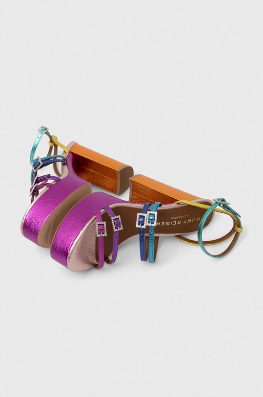 Kurt Geiger London sandały skórzane Pierra High Platform multicolor 9799369109.MULT