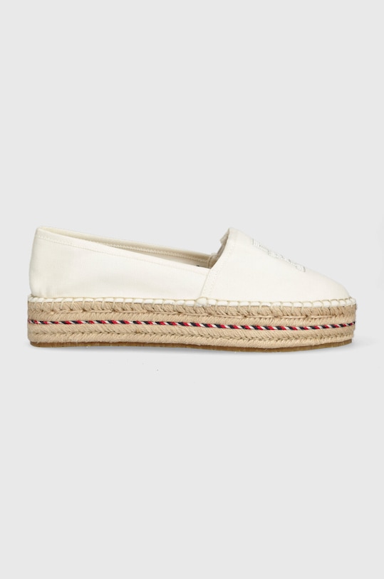 Espadrilky Tommy Hilfiger TH EMBROIDERED FLATFORM platforma béžová FW0FW07014