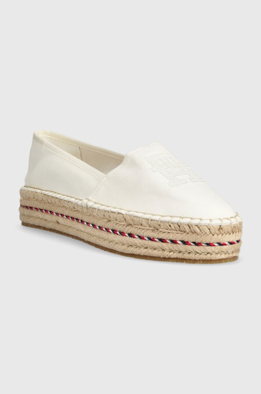 Espadrilky Tommy Hilfiger TH EMBROIDERED FLATFORM FW0FW07014 béžová SS23